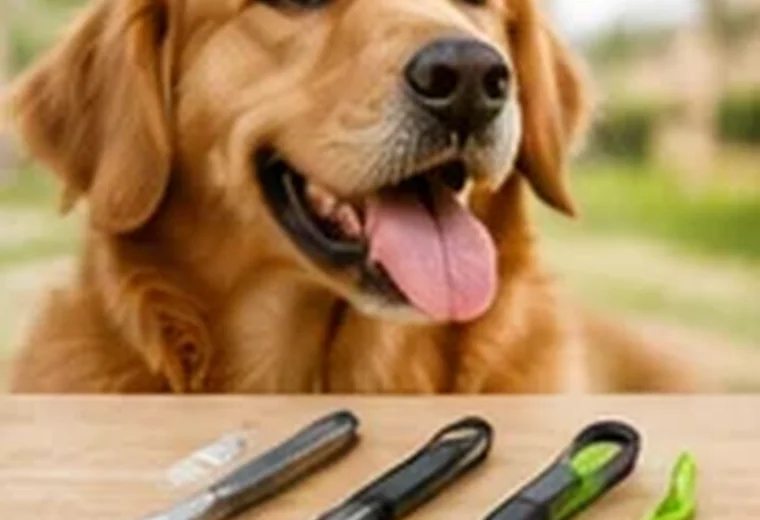 Illustrative dog-care photograph: Stop trying to make the tick back out; verify actual product instructions