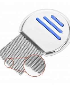 YIYU Premium Dogs Cats Pets Flea Lice Comb Stainless Steel (Mode A with Lines,Blue)