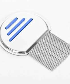 YIYU Premium Dogs Cats Pets Flea Lice Comb Stainless Steel (Mode A with Lines,Blue)