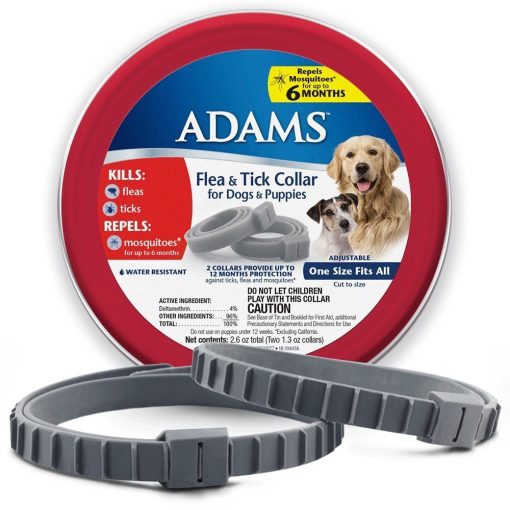 Adams Flea And Tick Collar For Dogs And Puppies, One Size Fits All, 2-Pack