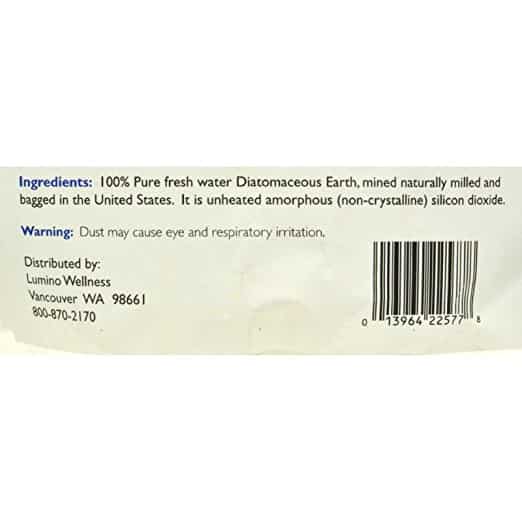 Pure Food Grade Diatomaceous Earth Lumino Wellness 1.5 lb Powder