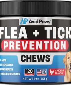 Dog Flea and Tick Treatment Chewable (Chicken Flavor) - US Made Natural Flea and Tick Prevention for Dogs Chewable Tablets - Flea and Tick Chews for Dogs - Soft Oral Flea Pills for All Breeds & Ages - 1