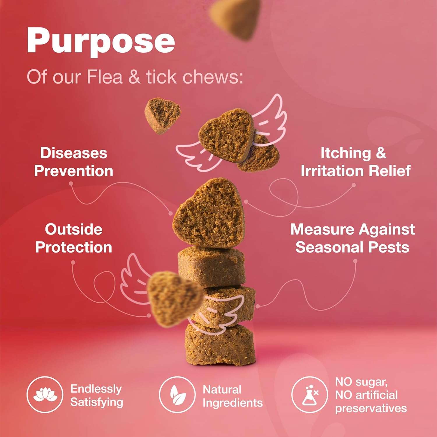 Flea & Tick Prevention Chews for Dogs - 180 Soft Duck Flavor Chews - Natural Dog Flea and Tick Supplement - Flea and Tick Prevention Pet Supplies for Dogs of All Breeds, Ages & Sizes - 3
