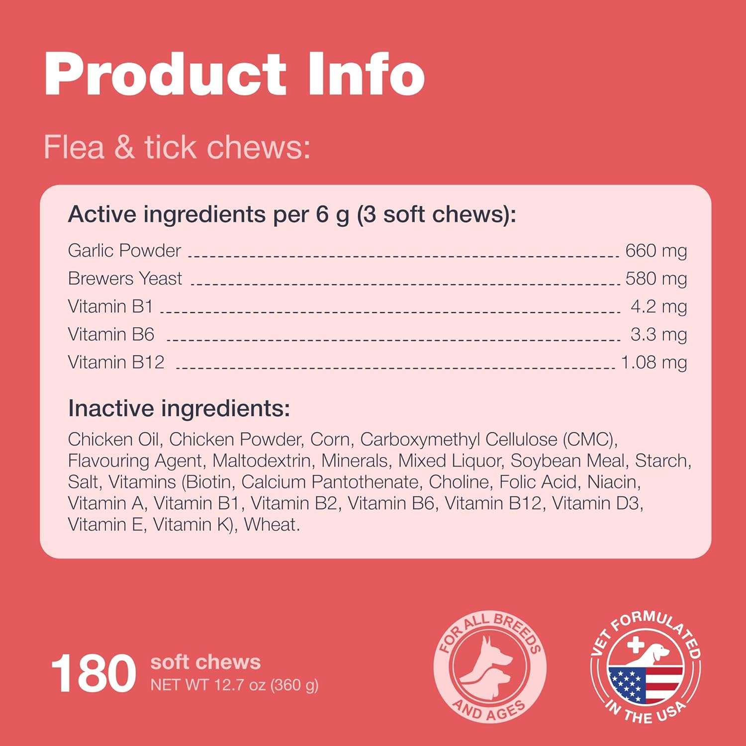Flea & Tick Prevention Chews for Dogs - 180 Soft Duck Flavor Chews - Natural Dog Flea and Tick Supplement - Flea and Tick Prevention Pet Supplies for Dogs of All Breeds, Ages & Sizes - 7
