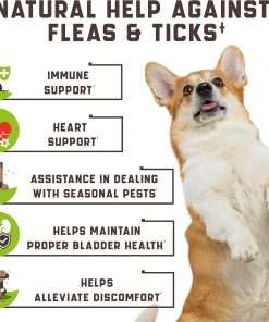 Flea and Tick Prevention Chewable for Dogs - No Collars, No Mess - Easy Help with Flea and Tick for Dogs - American Quality - for All Breeds and Ages - Duck-Flavored Treats - 4