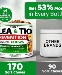 Flea and Tick Prevention for Dogs Chewables - 170 Treats - Natural Dog Flea and Tick Treatment Chewable - Flea and Tick Chews for Dogs - Soft Oral Flea Pills for Dogs - All Breeds & Ages - 5