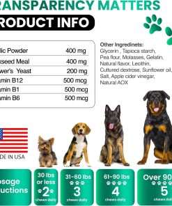 Flea and Tick Prevention for Dogs Chewables - Made in USA - Natural Flea and Tick Chews Supplement for Dogs - Oral Flea Pills for Dogs - Pest Defense - All Breeds and Ages - 120 Soft Tablets - 6