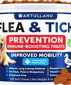 Flea and Tick Prevention for Dogs Chewables - Made in USA - Natural Flea and Tick Supplement for Dogs - Oral Flea Pills for Dogs - Pest Defense - All Breeds and Ages - 1