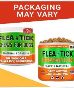 Natural Flea & Tick Prevention for Dogs Chewable Tablets - Flea & Tick Control Supplement - Oral Flea Pills for Dogs - All Breeds and Ages - Soft Chews Made in USA - 2