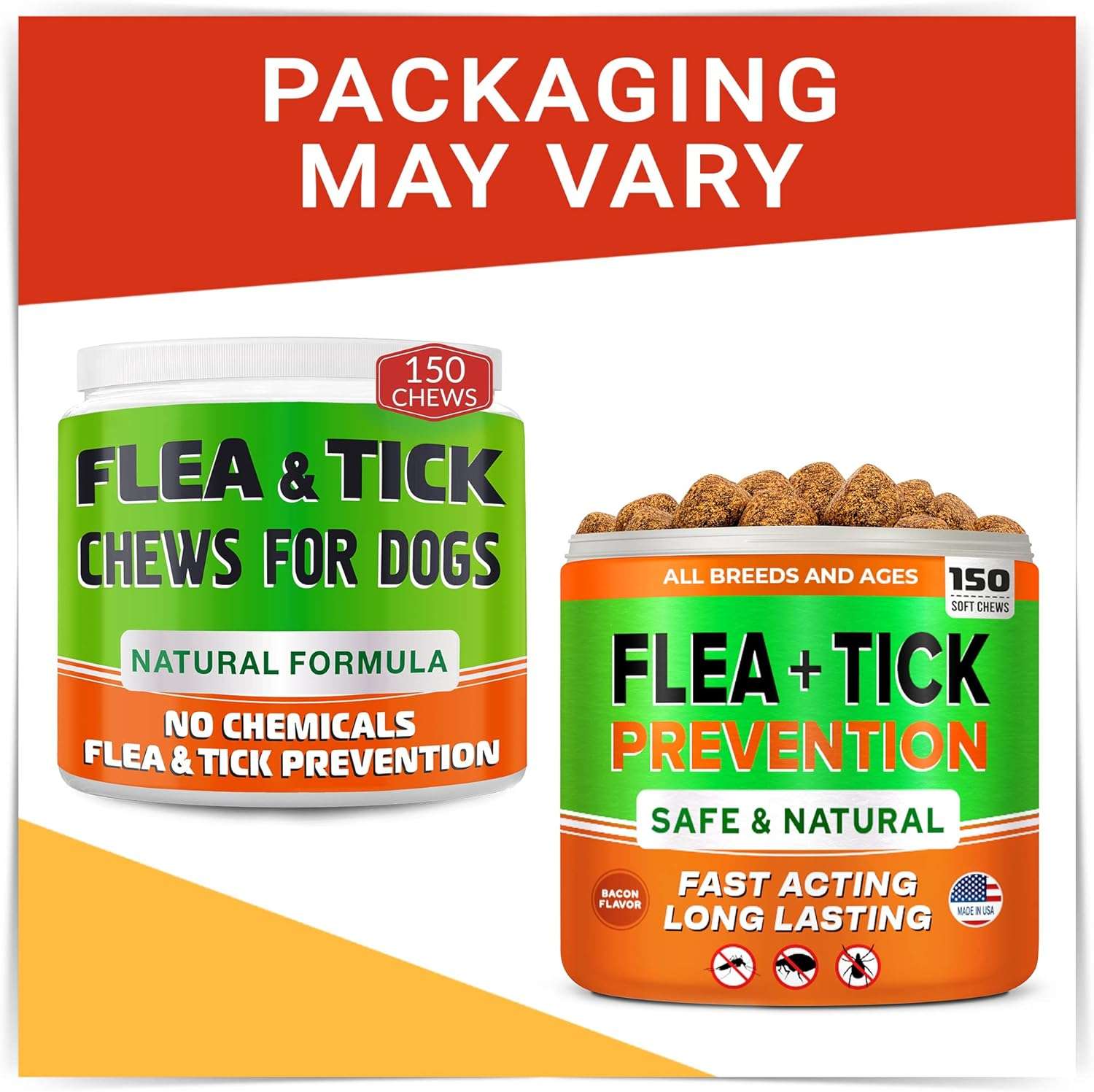 Natural Flea & Tick Prevention for Dogs Chewable Tablets - Flea & Tick Control Supplement - Oral Flea Pills for Dogs - All Breeds and Ages - Soft Chews Made in USA - 2