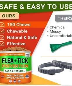 Natural Flea & Tick Prevention for Dogs Chewable Tablets - Flea & Tick Control Supplement - Oral Flea Pills for Dogs - All Breeds and Ages - Soft Chews Made in USA - 3