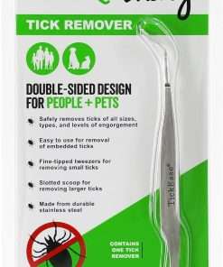 Bug Bite Thing Tick Remover Tool for People & Pets, Patented Two Sided Stainless Steel Design with Fine Tipped Tweezers, Formerly Known as TickEase - 1