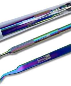 PrimeJedi 2-in-1 Tick Removal Tool Set, Tick Remover for Humans, for Dogs, for Cats, Angled Tweezer + Tick Removal Tool + Tube Case, Medical Tweezers for Removing Ticks, Tick Tweezers, Multicolored - 2