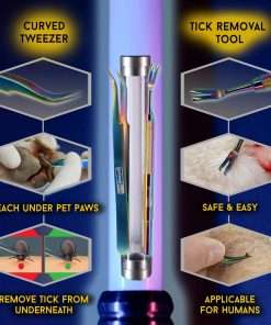 PrimeJedi 2-in-1 Tick Removal Tool Set, Tick Remover for Humans, for Dogs, for Cats, Angled Tweezer + Tick Removal Tool + Tube Case, Medical Tweezers for Removing Ticks, Tick Tweezers, Multicolored - 3