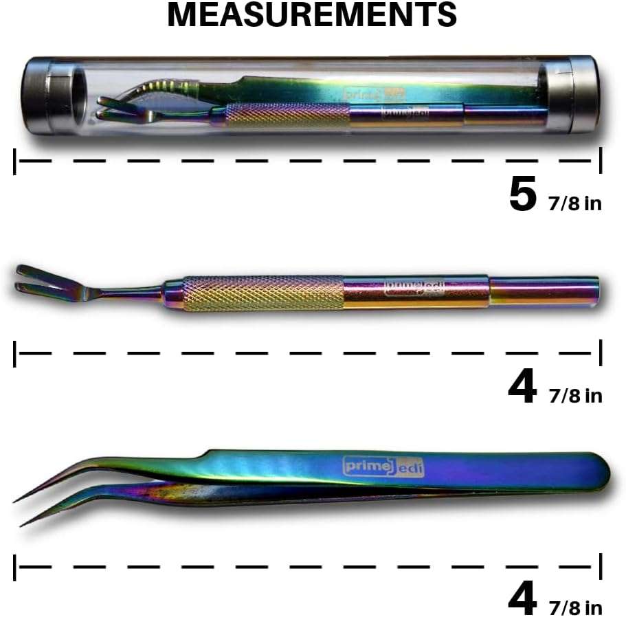 PrimeJedi 2-in-1 Tick Removal Tool Set, Tick Remover for Humans, for Dogs, for Cats, Angled Tweezer + Tick Removal Tool + Tube Case, Medical Tweezers for Removing Ticks, Tick Tweezers, Multicolored - 7