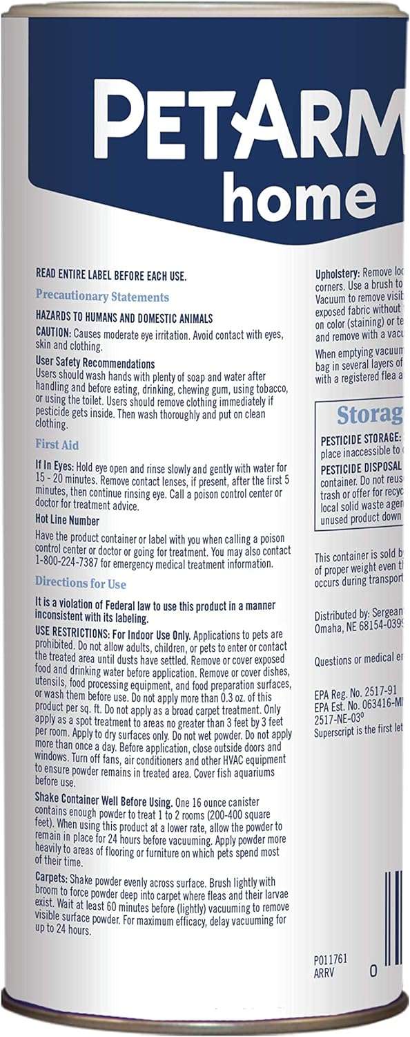 PETARMOR Home Carpet Powder for Fleas and Ticks, Protect Your Home From Fleas and Deodorizes Carpets, 16 Ounce - 7