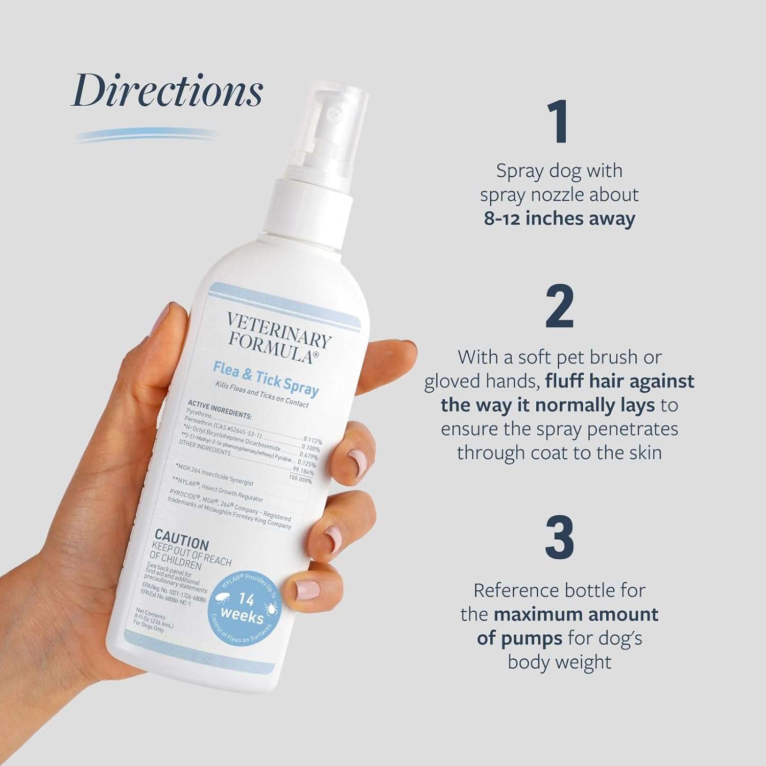 Veterinary Formula Flea and Tick Spray for Dogs, 8 oz – Easy-to-Use Dog Flea Spray, Kills on Contact, Prevents Egg & Larval Development for 14 weeks - 5