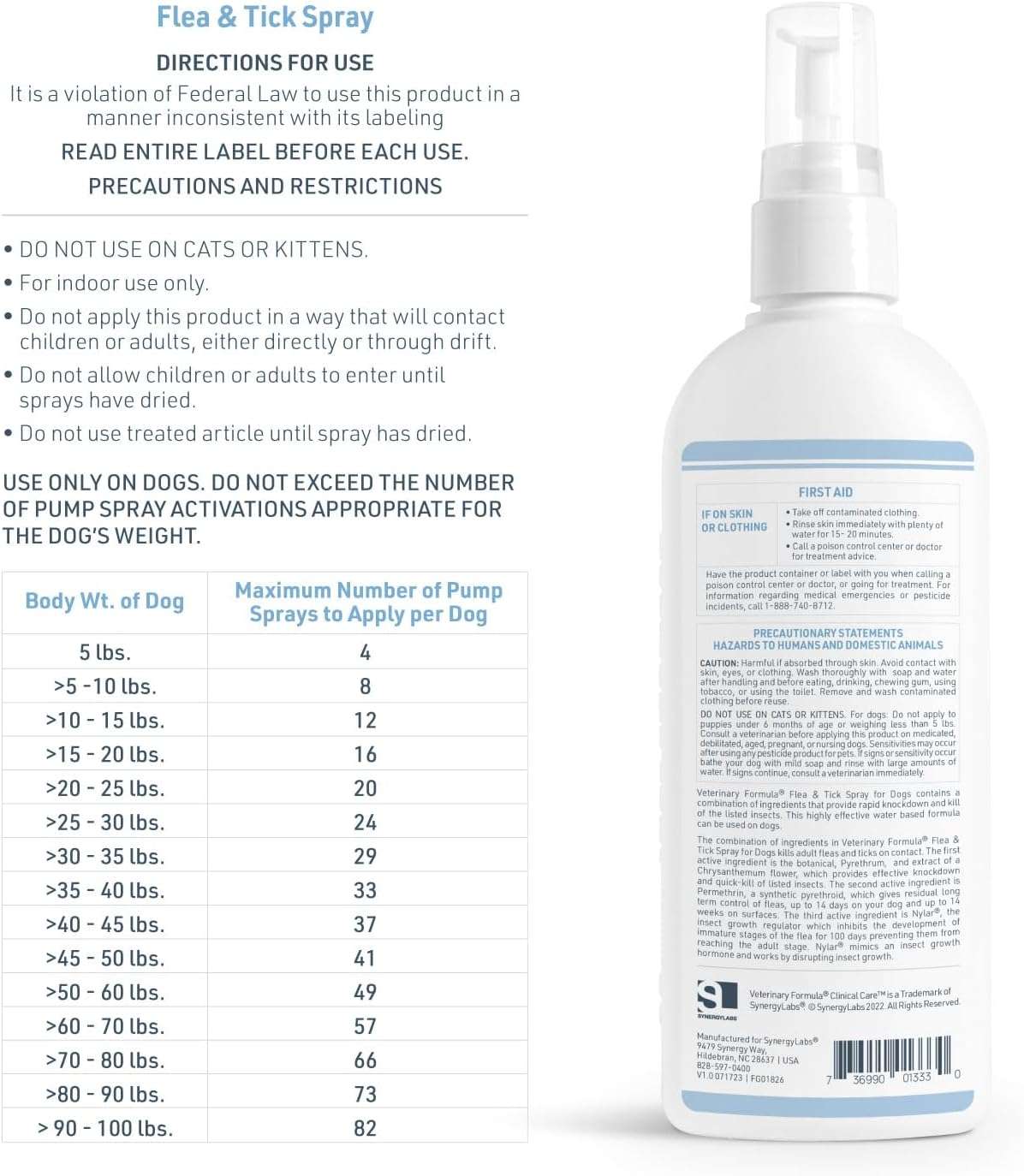 Veterinary Formula Flea and Tick Spray for Dogs, 8 oz – Easy-to-Use Dog Flea Spray, Kills on Contact, Prevents Egg & Larval Development for 14 weeks - 7