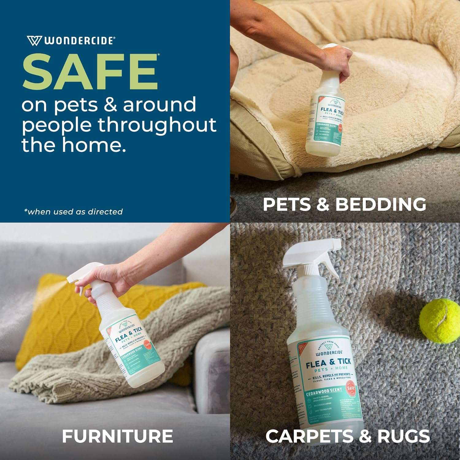 Wondercide - Flea, Tick and Mosquito Spray for Dogs, Cats, and Home - Flea and Tick Killer, Control, Prevention, Treatment - with Natural Essential Oils - 4