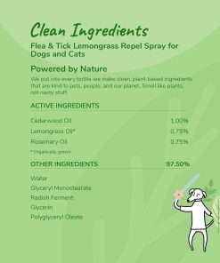 kin+kind Plant-Based Flea & Tick Spray for Dogs and Cats with Lemongrass - Essential for Flea & Tick Treatment - Flea Spray for Dogs and Cats - Pet Supplies 12 fl oz - 4