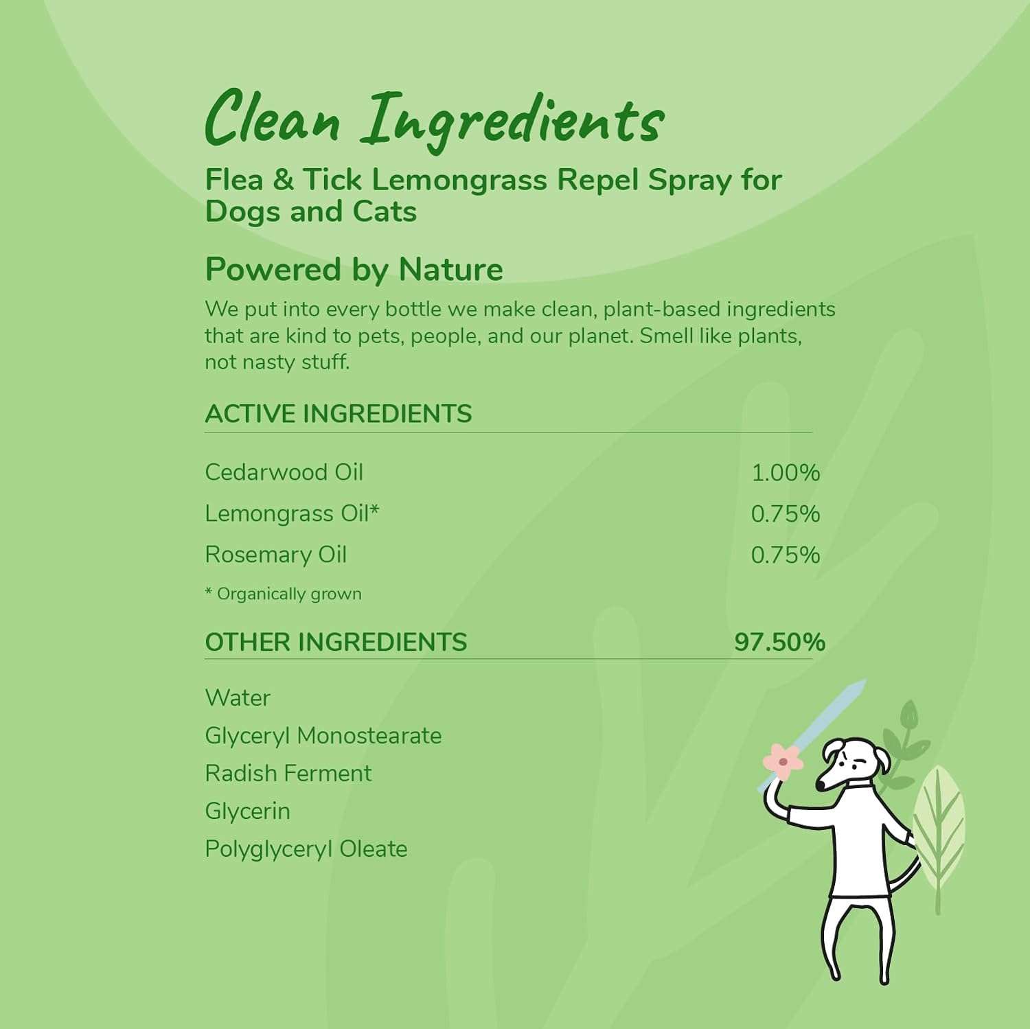 kin+kind Plant-Based Flea & Tick Spray for Dogs and Cats with Lemongrass - Essential for Flea & Tick Treatment - Flea Spray for Dogs and Cats - Pet Supplies 12 fl oz - 4