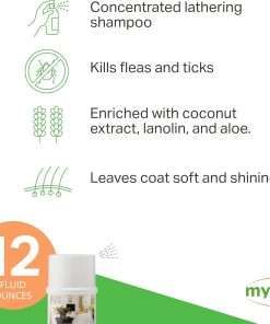PRN Pharmacal Mycodex Flea and Tick Shampoo P3 - Sensitive Skin Shampoo for Dogs & Cats - with Oatmeal, Lanolin, & Aloe - Removes Dandruff, Dirt, & Scales While Killing Fleas, Ticks & Lice - 4