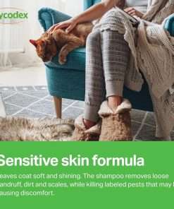 PRN Pharmacal Mycodex Flea and Tick Shampoo P3 - Sensitive Skin Shampoo for Dogs & Cats - with Oatmeal, Lanolin, & Aloe - Removes Dandruff, Dirt, & Scales While Killing Fleas, Ticks & Lice - 5