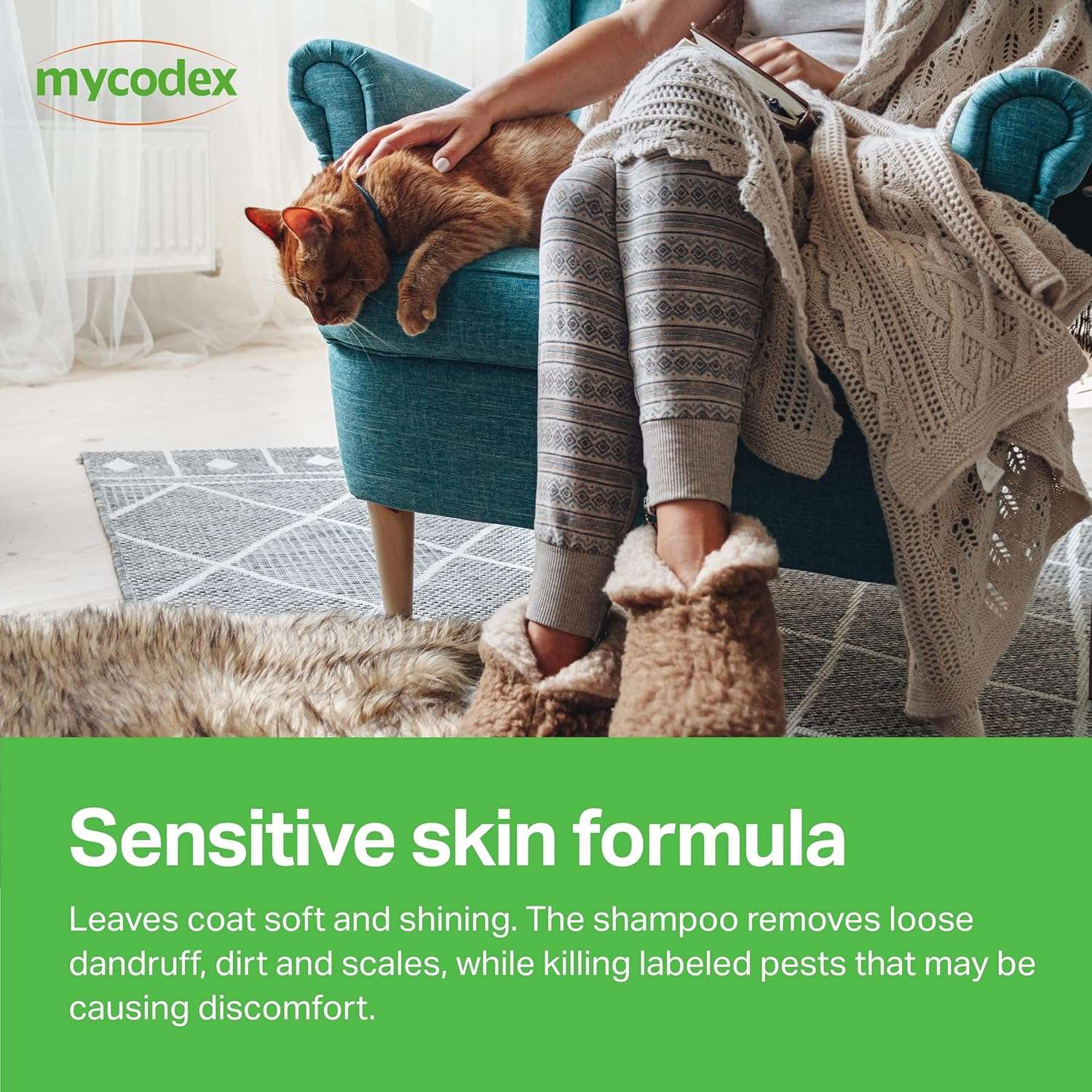 PRN Pharmacal Mycodex Flea and Tick Shampoo P3 - Sensitive Skin Shampoo for Dogs & Cats - with Oatmeal, Lanolin, & Aloe - Removes Dandruff, Dirt, & Scales While Killing Fleas, Ticks & Lice - 5