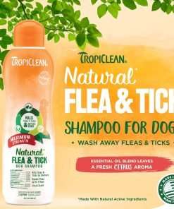 TropiClean Maximum Strength Natural Flea and Tick Dog Shampoo for Flea and Tick Prevention for Dogs - Made in the USA - 20 oz - 2