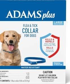 Adams Plus Flea & Tick Collar for Dogs, 7-Month Protection, Adjustable Collar Fits Large Dogs & Puppies, Kills & Repels Fleas, Flea Eggs, Flea Larvae and Ticks, Kills Tick Larvae and Tick Nymphs - 1