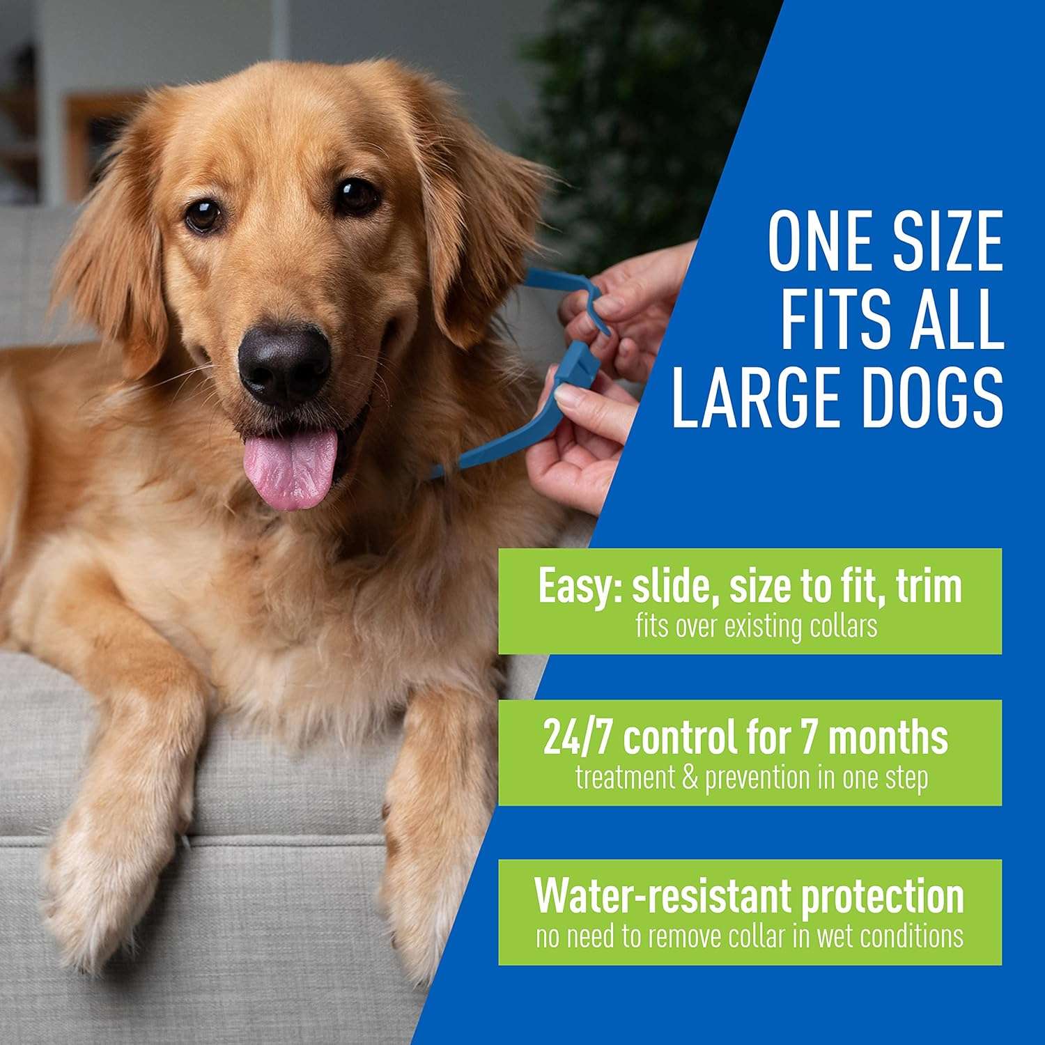 Adams Plus Flea & Tick Collar for Dogs, 7-Month Protection, Adjustable Collar Fits Large Dogs & Puppies, Kills & Repels Fleas, Flea Eggs, Flea Larvae and Ticks, Kills Tick Larvae and Tick Nymphs - 3