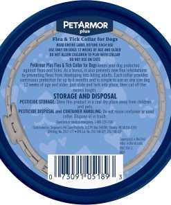 PetArmor Plus Flea & Tick Collar for Dogs, Kills Fleas & Ticks, Long Lasting Protection for 12 Months, Water Resistant, One Size Fits All, 2 Collars - 2