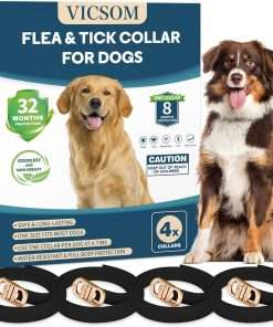 4 Pack Flea Collar for Dogs, Dog Flea and Tick Collar 32 Months Flea and Tick Treatment for Dog, Waterproof Adjustable Dog Flea and Tick Prevention Collar for Small Medium Large Dog Puppy, Black - 1