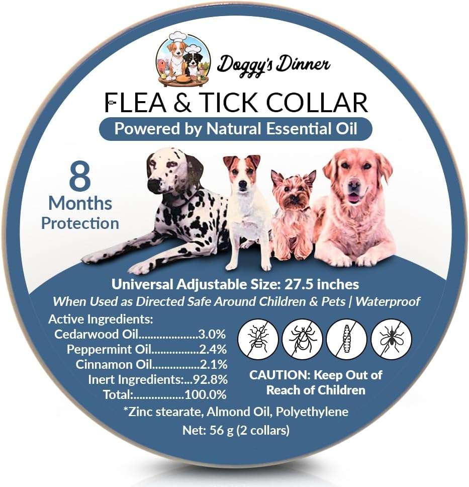 Flea and Tick Collar for Dogs and Cats- Lasts Up to 8-Months Using Natural Plant-Based Oils - Safe for Pets, People and The Environment - 2-Pack Flea Collar for Dogs and Cats - 1