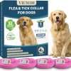 VICSOM 4 Pack Flea Collar for Dogs, Flea and Tick Collar for Dogs, 32 Months Flea and Tick Prevention for Dogs, Dog Flea and Tick Treatment, Water-Resistant & Adjustable Dog Flea Collar - Pink - 1