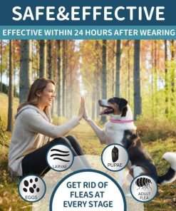 VICSOM 4 Pack Flea Collar for Dogs, Flea and Tick Collar for Dogs, 32 Months Flea and Tick Prevention for Dogs, Dog Flea and Tick Treatment, Water-Resistant & Adjustable Dog Flea Collar - Pink - 3