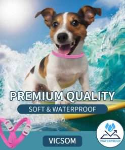VICSOM 4 Pack Flea Collar for Dogs, Flea and Tick Collar for Dogs, 32 Months Flea and Tick Prevention for Dogs, Dog Flea and Tick Treatment, Water-Resistant & Adjustable Dog Flea Collar - Pink - 4