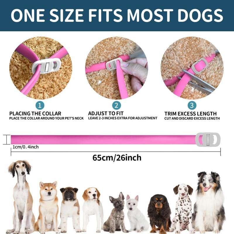 VICSOM 4 Pack Flea Collar for Dogs, Flea and Tick Collar for Dogs, 32 Months Flea and Tick Prevention for Dogs, Dog Flea and Tick Treatment, Water-Resistant & Adjustable Dog Flea Collar - Pink - 5