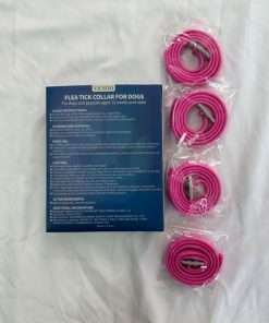 VICSOM 4 Pack Flea Collar for Dogs, Flea and Tick Collar for Dogs, 32 Months Flea and Tick Prevention for Dogs, Dog Flea and Tick Treatment, Water-Resistant & Adjustable Dog Flea Collar - Pink - 8