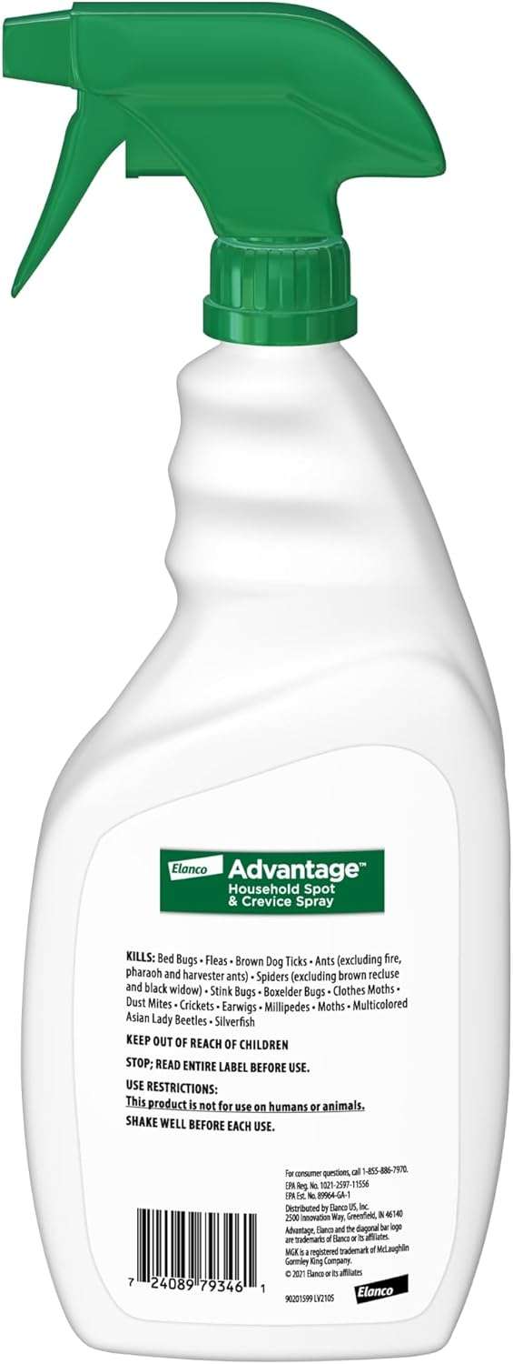 Advantage Household Spot & Crevice Spray - Kills Fleas & Ticks & Bedbugs - 24 oz. - 3