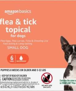 Amazon Basics Flea and Tick Topical Treatment for Small Dogs (5 -22 pounds), Unscented, 6 Count - 1