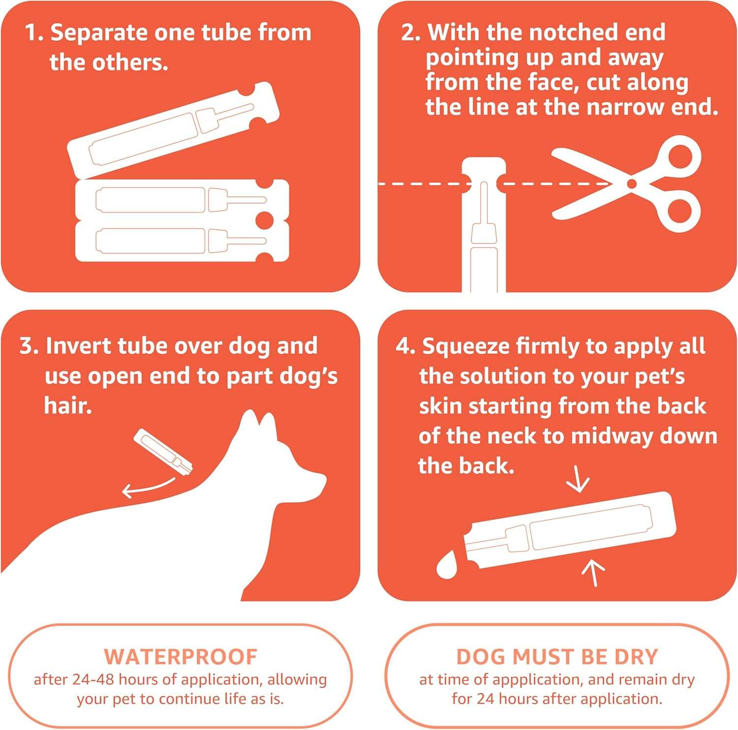 Amazon Basics Flea and Tick Topical Treatment for Small Dogs (5 -22 pounds), Unscented, 6 Count - 4