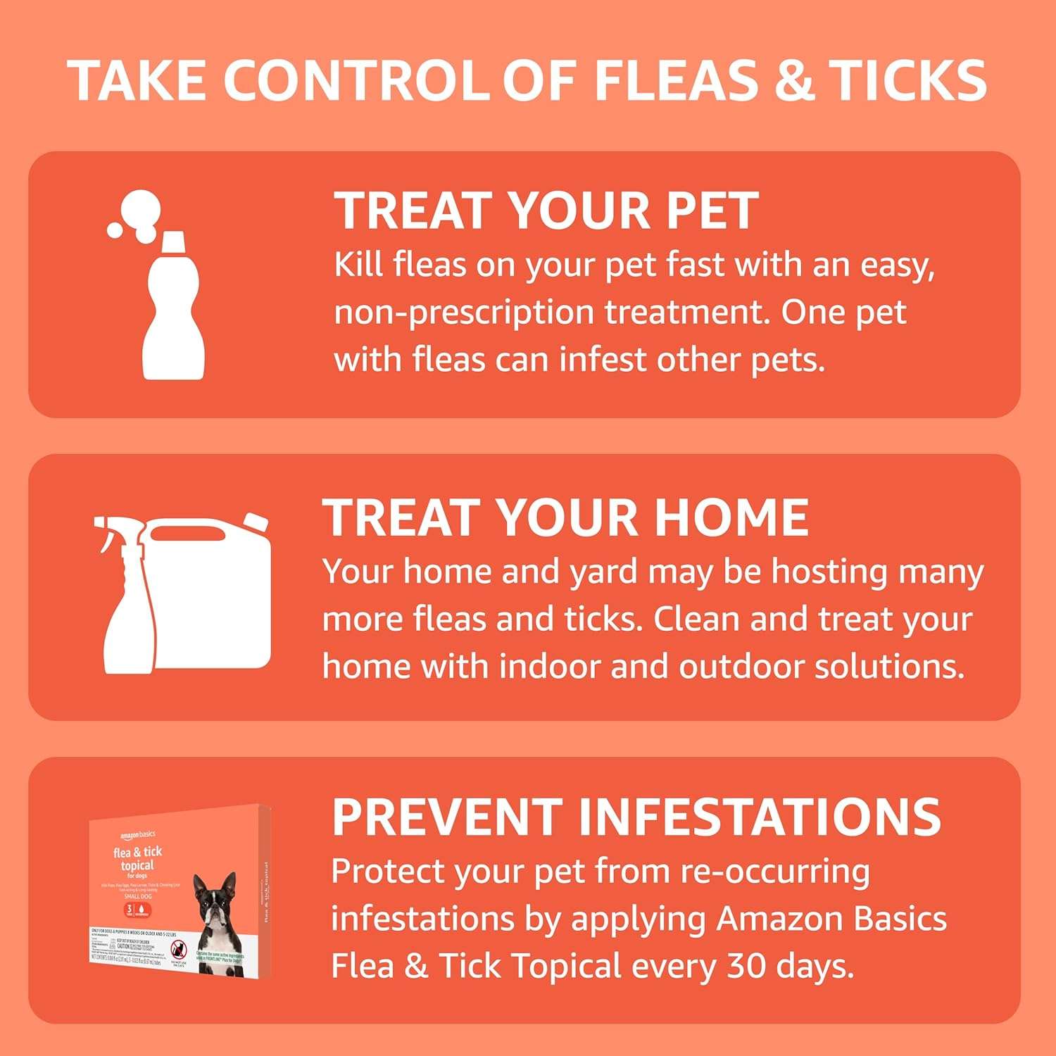 Amazon Basics Flea and Tick Topical Treatment for Small Dogs (5 -22 pounds), Unscented, 6 Count - 5
