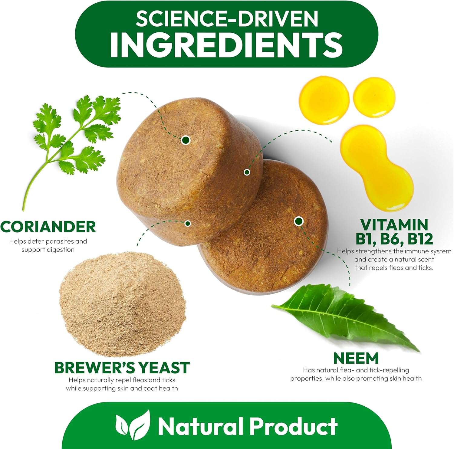 Flea and Tick Prevention for Dogs Pills - Natural Dog Flea & Tick Control - 170 Soft Chewables - Oral Defense Treatment for Dogs Supplement - Vet Formulated Chews - All Breeds & Ages - 3