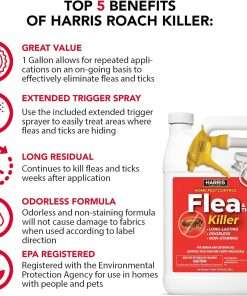 Harris Flea and Tick Killer, Liquid Spray with Odorless and Non-Staining Extended Residual Kill Formula (Gallon) - 2
