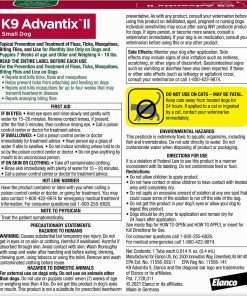 K9 Advantix II Small Dog Vet-Recommended Flea, Tick & Mosquito Treatment & Prevention - Dogs 4-10 lbs. - 1-Mo Supply - 2