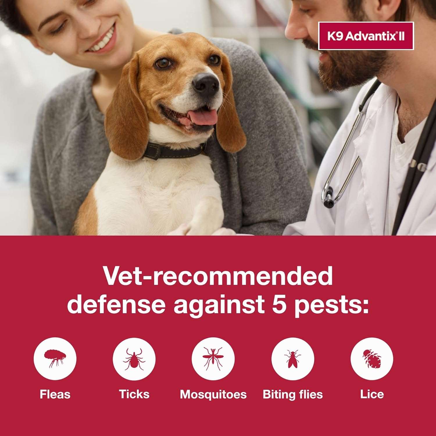 K9 Advantix II Small Dog Vet-Recommended Flea, Tick & Mosquito Treatment & Prevention - Dogs 4-10 lbs. - 1-Mo Supply - 5