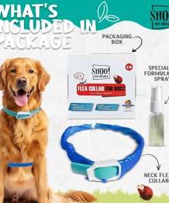 Shoo! Flea & Tick Collar for Dogs - Repels and Prevents - Dual Collary System - Made with Essential Oils - Up to 8 Month Protection - 2