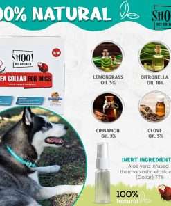 Shoo! Flea & Tick Collar for Dogs - Repels and Prevents - Dual Collary System - Made with Essential Oils - Up to 8 Month Protection - 3