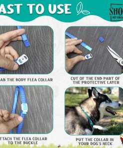 Shoo! Flea & Tick Collar for Dogs - Repels and Prevents - Dual Collary System - Made with Essential Oils - Up to 8 Month Protection - 4